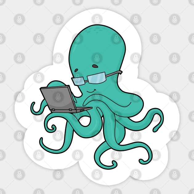 Octopus Laptop Sticker by Markus Schnabel